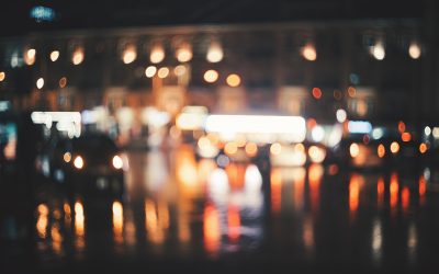 Blurred city at night. Bokeh. Abstract background